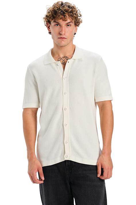 Buy White Knit Shirt | BonkersCorner