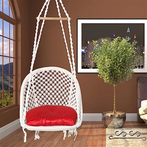 Patiofy D Shape Cotton Swing for Adults - Wooden Hammock for Home ...