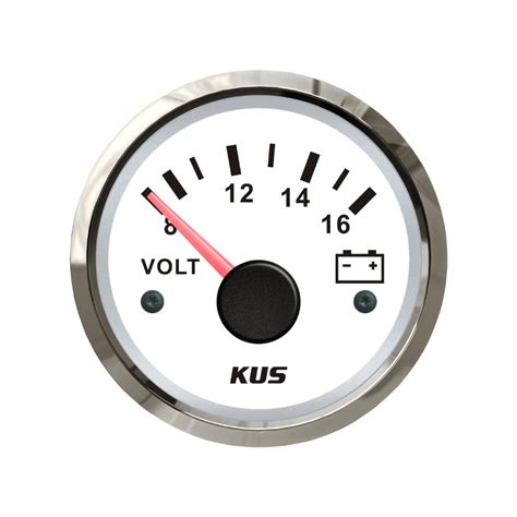 KUS Voltmeter Voltage Gauge Meter 8-16V 52MM(2") with Backlight ...