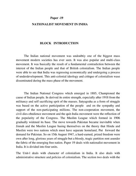 Approaches to Indian nationalism 1 CNI - Paper - NATIONALIST MOVEMENT ...