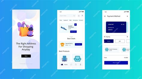Premium Vector | Free vector fashion shopping app interface