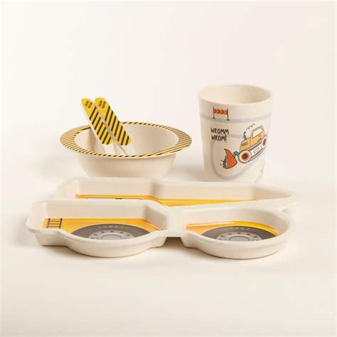 Buy Wonderland Juven Printed Bamboo Fibre Kids Dinner Set - 5Pcs from ...