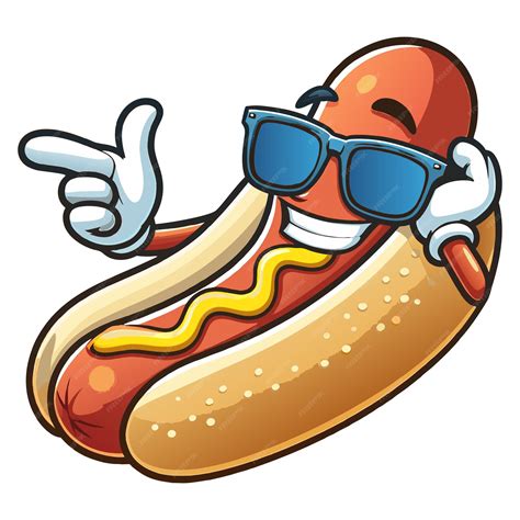 Funny Cartoon Hot Dog Clipart | Premium AI-generated vector