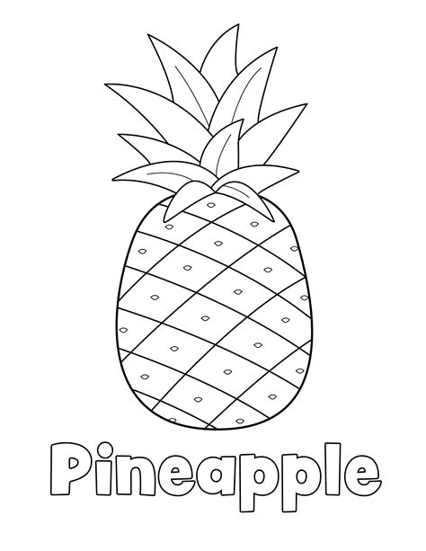 Free printable pineapple coloring pages for kids – Artofit