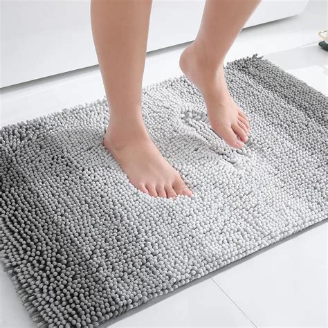 Kitinjoy Luxury Chenille Bath Mat, Extra Soft Non-Slip Bathroom Mat ...