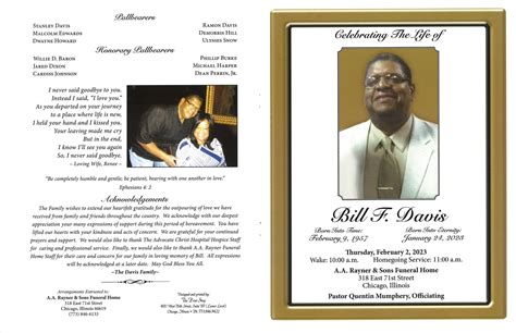 Bill F Davis Obituary | AA Rayner and Sons Funeral Homes
