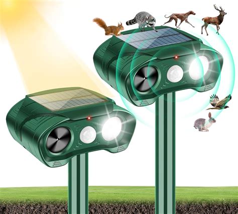 Amazon.com: Upgraded Solar Deer Repellent Devices for Garden,2 Pack ...