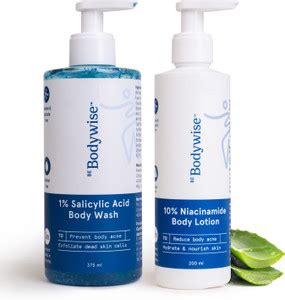 Be Bodywise Back Acne Kit | 1% Salicylic Acid Body Wash 375ml | 10% ...