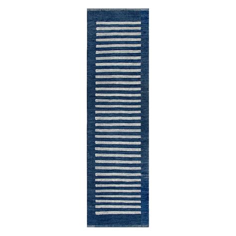Honeybloom Roka Blue & White Striped Runner 2x7 | At Home