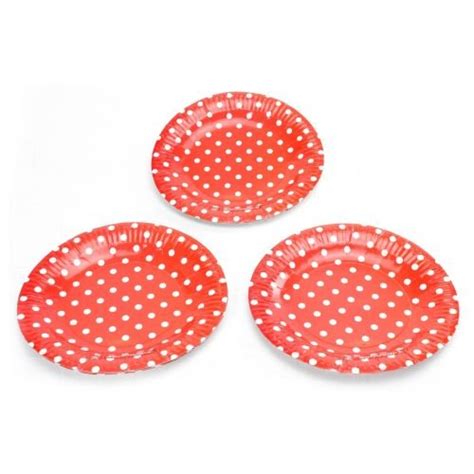 Balloonistics Polka Dot Plates-Red, Polka Dot Theme Party, Snack Plates ...