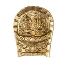 Buy Superfine Brass Ganesha Lakshmi Wall Hanging - 7 inch - Budhshiv.com