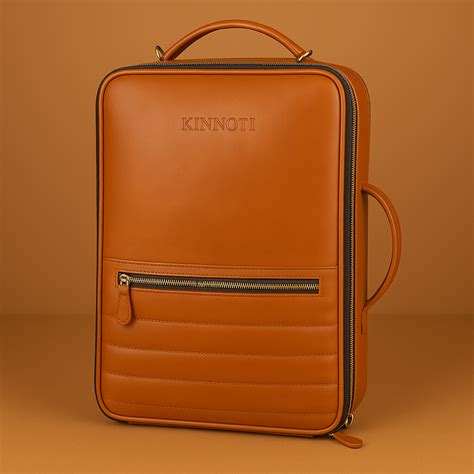 Buy Best Vegan Leather Backpack Cum Laptop Bag brown & tan- Kinnoti