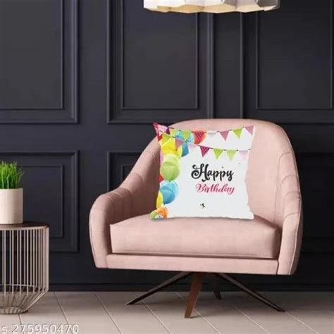 'Happy Birthday' Printed Cushion Cover with Filler Combo = Pillow + Mu ...