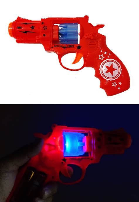 BITONA® 1 Super Spinning Chamber Toy Gun with Flashing Lights and ...