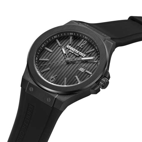 Kenneth Cole Quartz Analog with Date Black Dial Silicone Strap Men's W