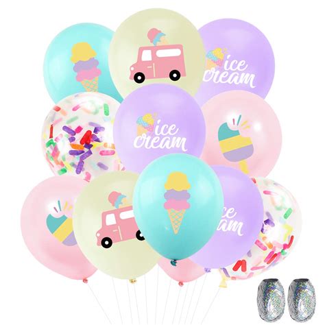Buy UTOPP 50pcs Ice Cream Party Balloons Decor, 12In Latex Confetti Ice ...