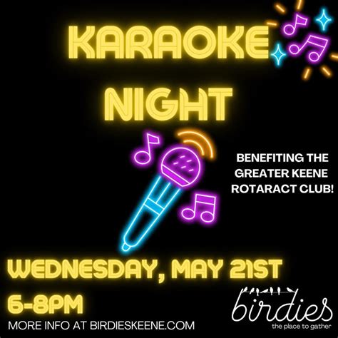 Karaoke Night- Benefiting Greater Keene Rotaract Club, 18 Main Street ...