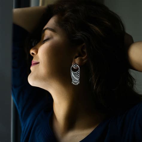 92.5 Handcrafted Silver Chandbali Earrings