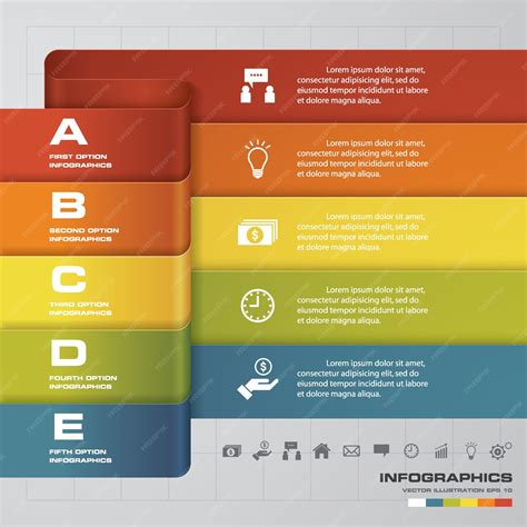 Premium Vector | 5 steps process element for presentation