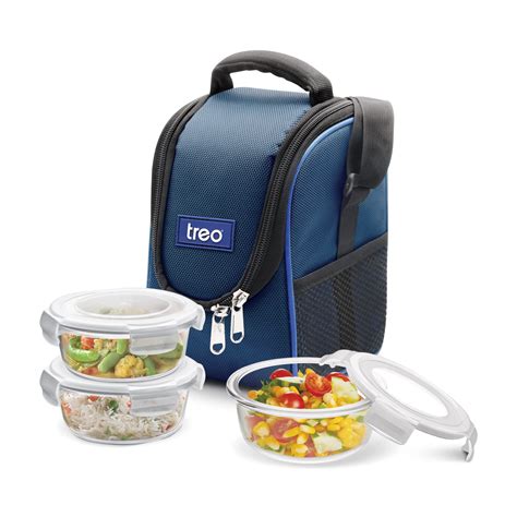 Buy Treo by Milton First Round Glass Tiffin Box with Cover, 380ml, Set ...