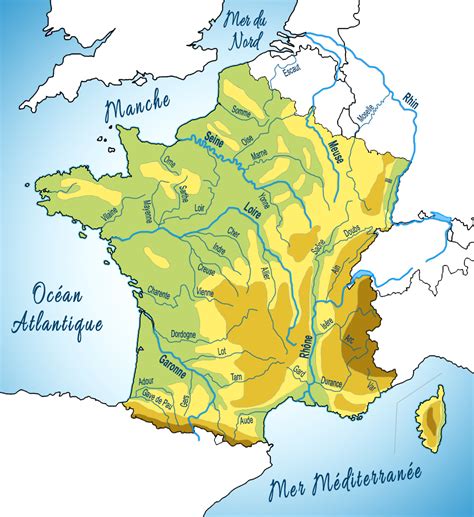 Map Rivers Of France