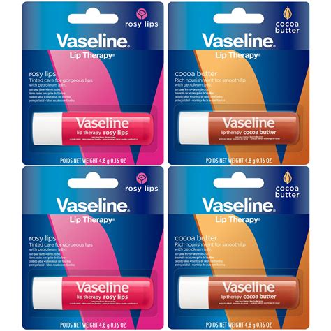 Vaseline Lip Therapy Variety 4-Pack – Rosy Lips + India | Ubuy