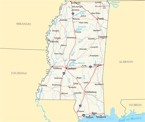 Mississippi State Map Cities