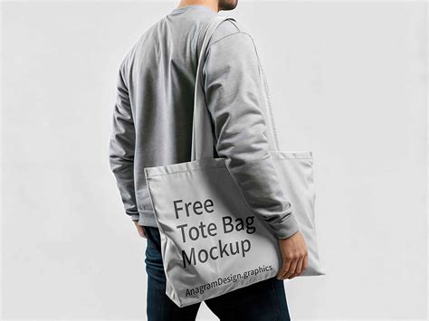 Man Carrying Tote Bag Mockup