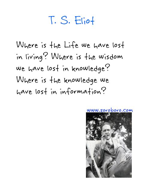 T. S. Eliot Quotes. T S Eliot Poem, Poetry, Life & Inspirational ...