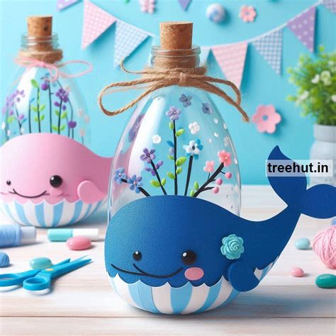Whale Bottle Decoration Ideas, Bottle Craft Ideas