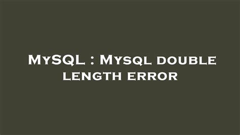 Image result for MySQL Double