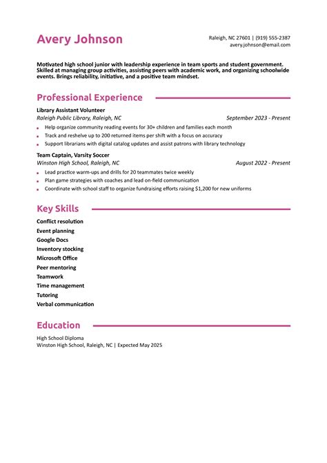 High School Resume Examples and Templates for 2026 - Airesumebuilder.com