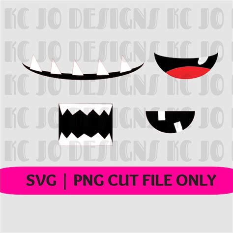 Monster Felt Mouth SVG PNG Cut File - Etsy India