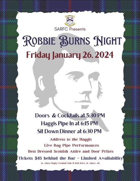 Robbie Burns Night, St. Albert Rugby Football Club, Saint Albert ...