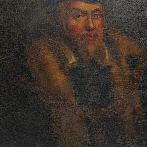 18th century oil on wood panel of Robert Dudley, 1st Earl of Leicester ...