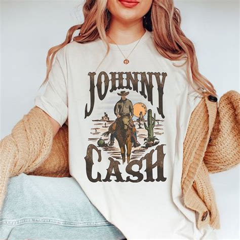 Johnny Cash Shirt Johnny Cash Cowboy Western Shirt Johnny - Etsy