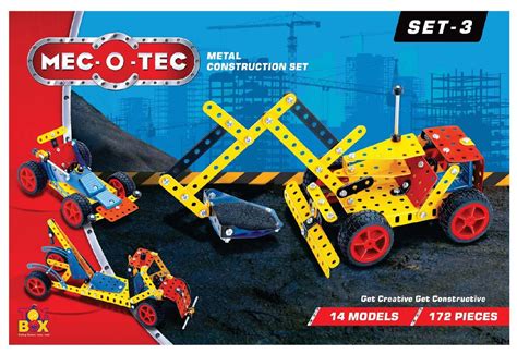 Toysbox MEC - O - Tec Set 3 Metal Construction Toy, Building Blocks ...