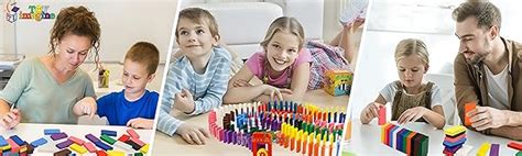 Toy Imagine TM 600 Pcs Wooden Domino Blocks Set, Domino Racing Board ...