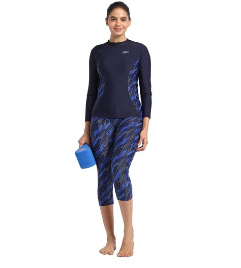 Buy Speedo Hyperboom Contrast Swim Capri Truenavy-Truecobalt ...