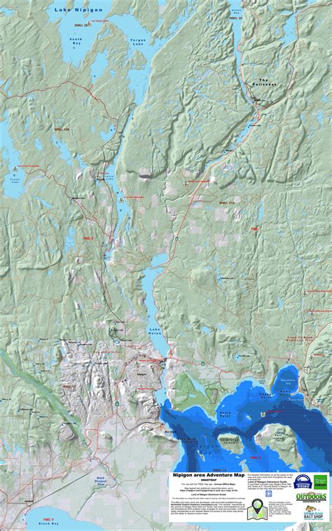 Lake Nipigon Map Digital Nipigon Area Map Version Two Northwest