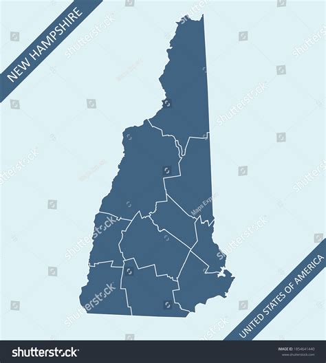 New Hampshire Counties Map Blank Stock Vector (Royalty Free) 1854641440 ...