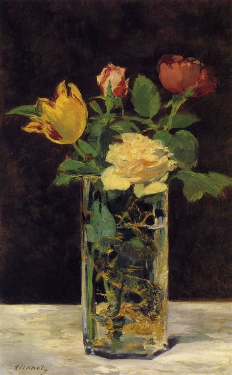 Flower still lifes the last years of life, Manet used 8 diff vases ...