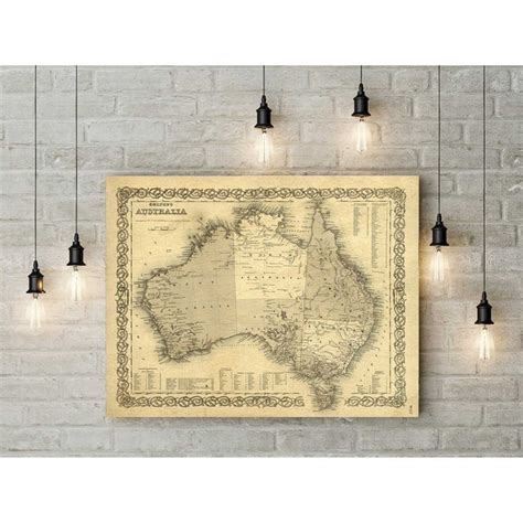 1869 Colton's Map of Australia Vintage Australian Map Rustic | Inspire Uplift - map of australia vintage