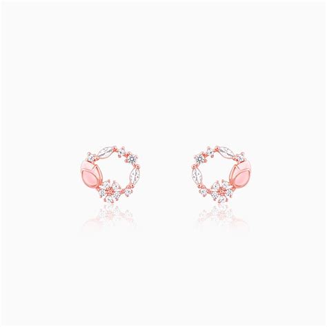 Rose Gold Drop Wreath Studs | Rose Gold Earrings – GIVA