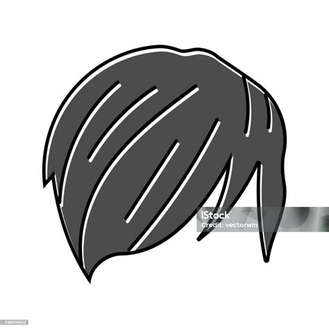 Side Swept Bangs Emo Color Icon Vector Illustration Stock Illustration ...