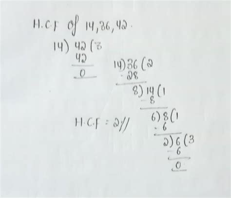 HCF of 14,36 and 42? - Brainly.in