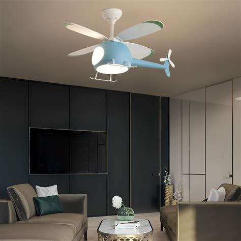 Hdc Creative Helicopter LED Ceiling Fan Lighting with Remote Control,