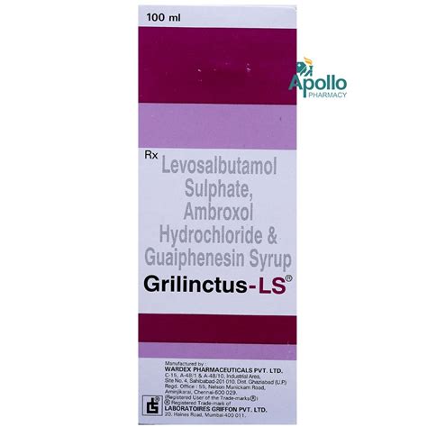 Grilinctus-LS Syrup 100 ml Price, Uses, Side Effects, Composition ...