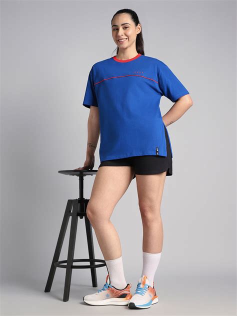 Buy Women's Blue Cult Classic Oversized Fit T-shirt Online in India ...