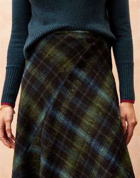 Mohair Wool Plaid Skirt | Women's Skirts | Brora Fashion